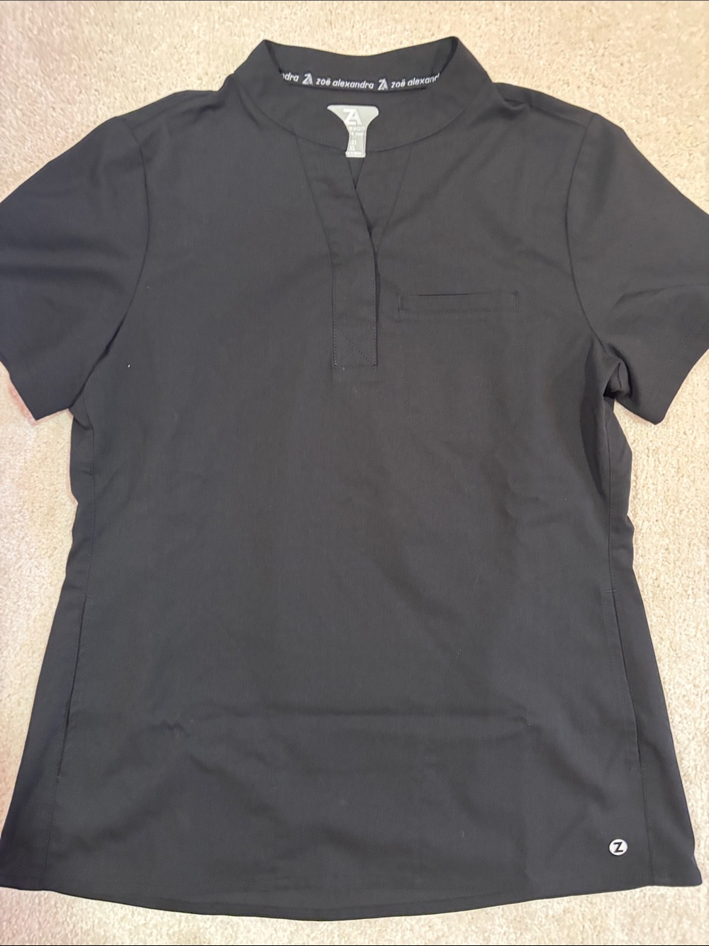 Zoe Alexander Women's Black Scrub Top
